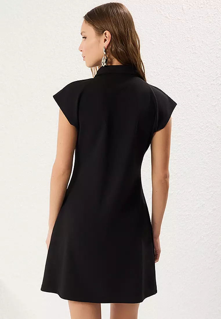Polo Collar Zippered Dress