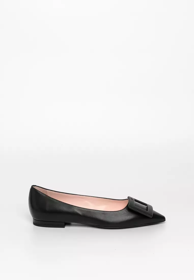 Discount on ROGER VIVIER  shoes - SKU: Gommettine Lacquered Buckle Ballerinas In Soft Leather Flats