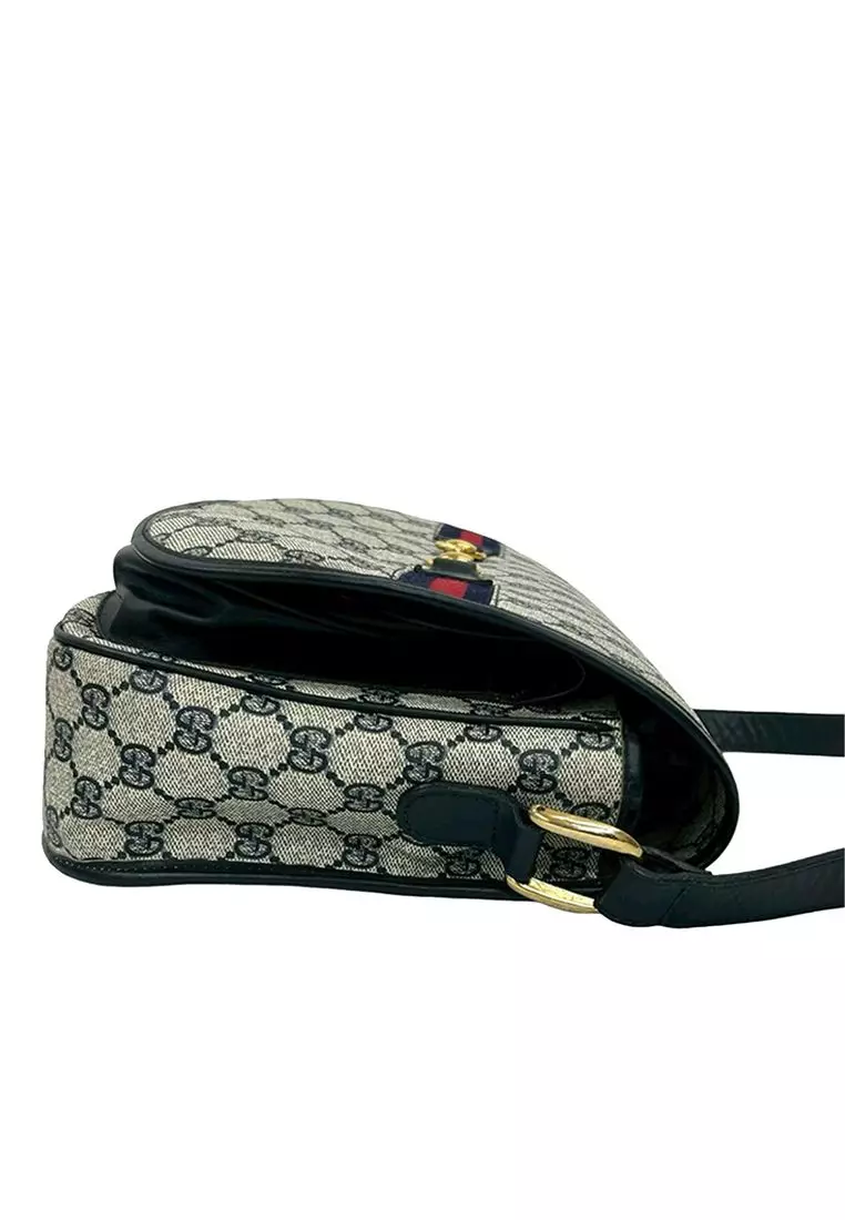 Pre-Loved Gucci Gg Supreme Horsebit Web Crossbody