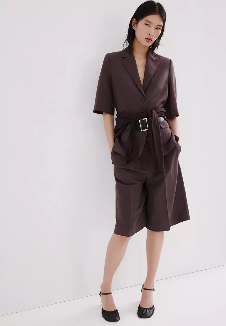 Mango Linen-Blend Suit Jacket With Belt 2026 | Buy Mango Online | ZALORA  Hong Kong