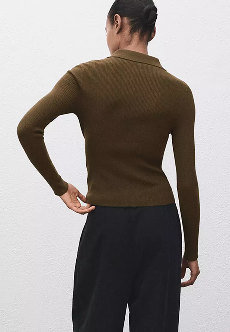 Buy Mango Polo-Neck Ribbed Sweater 2026 Online | ZALORA