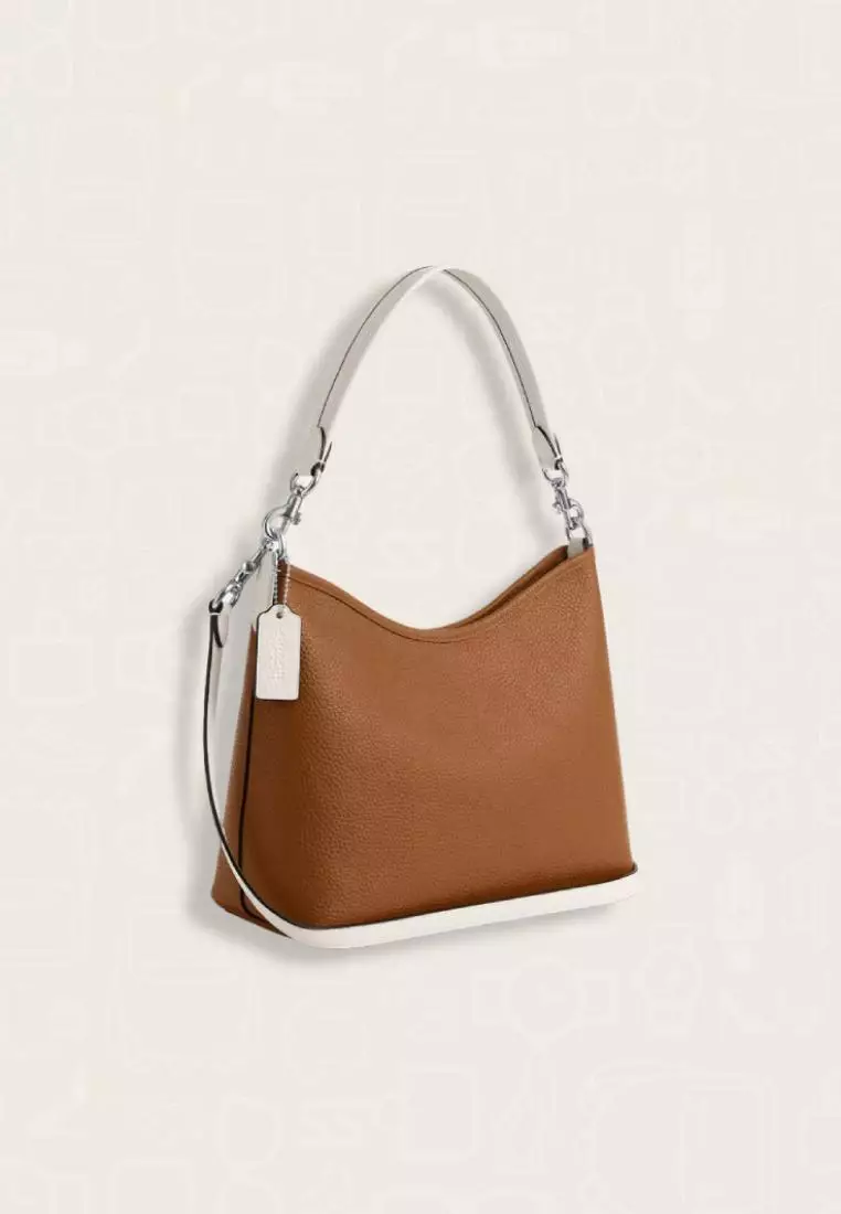 Coach Laurel Shoulder Bag In Colorblock Light Saddle Multi
