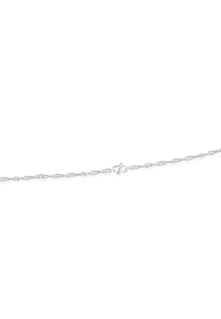 925 Sterling Silver Wave Chain Necklace SR001 (2.10MM, 44CM)