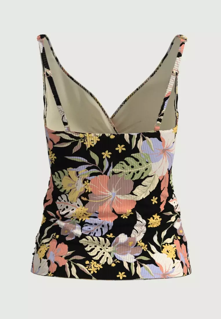 Daydream Black Plus Cup Cross Front Tankini