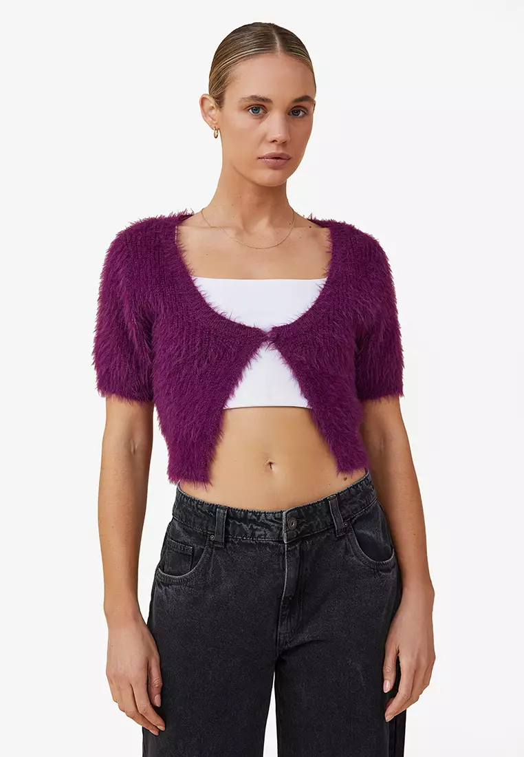 Short store cotton cardigan