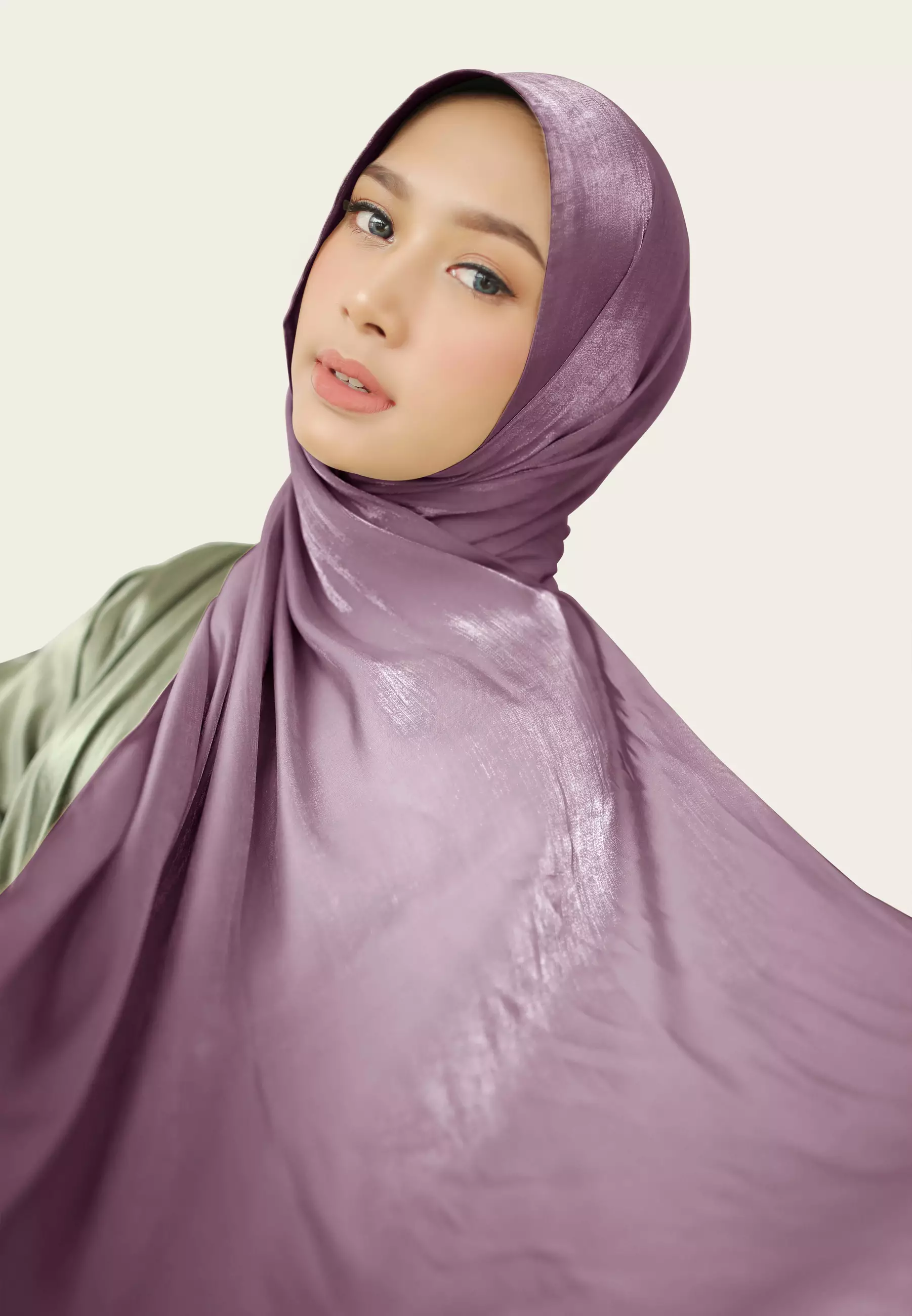 Hijab Pashmina Shimmer Silk Premium - Purple Jasper