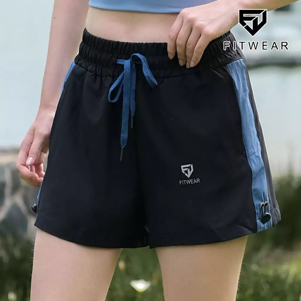 Fitwear - Celana Pendek Big Size Olahraga Wanita VICTORIA LIST MICROFIBRE - LIST SKY BLUE