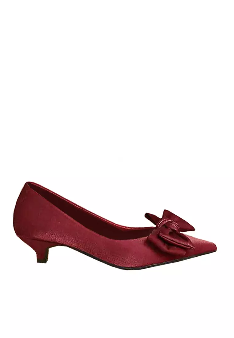 Discount on Twenty Eight Shoes  shoes - SKU: VANSA Satin Bow Wedding Low Heel Shoes VSW-P-J11-3
