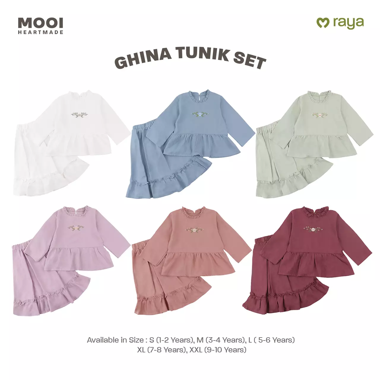 Mooi Setelan Anak Perempuan Raya Collection Ghina Tunik Set V1 - Clary Sage