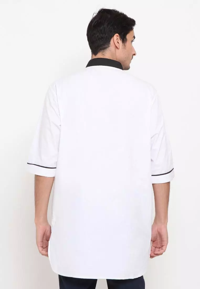 Zayidan Baju Koko Gamis Muslim Pria Emran - Putih