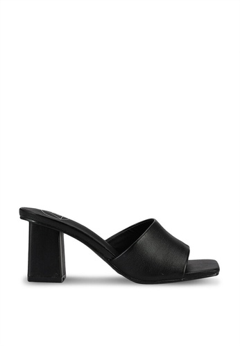 block heel mule black