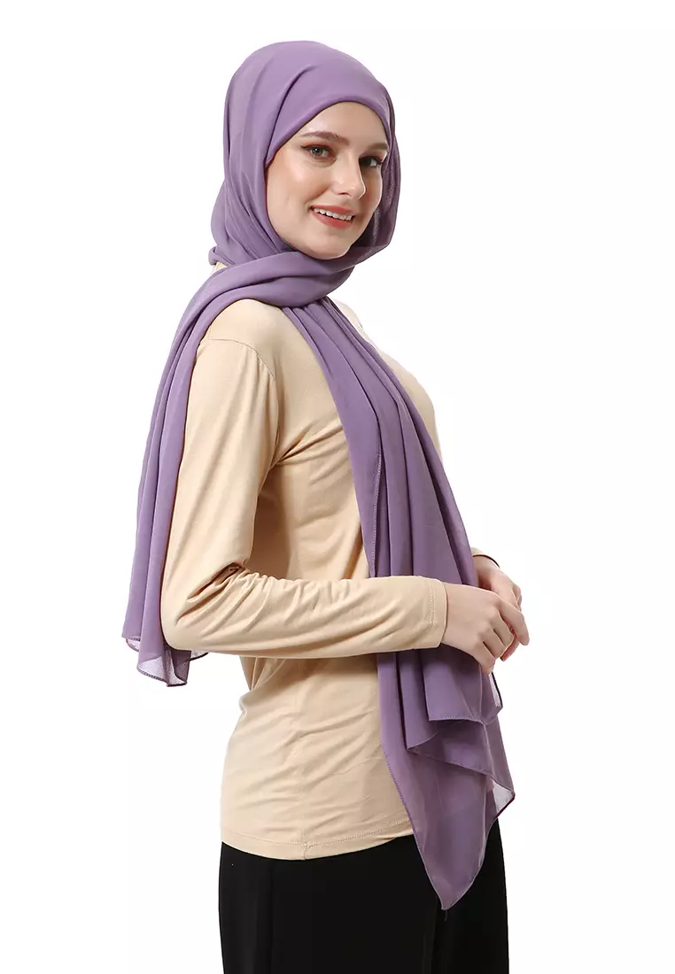 Zhalika Phasmina Motif Polos High Premium Quality - Mauve