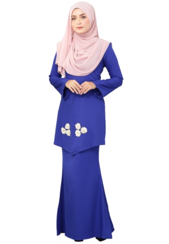 Kebaya Mawar (AEKM02 Royal Blue) from ANNIS EXCLUSIVE in Blue