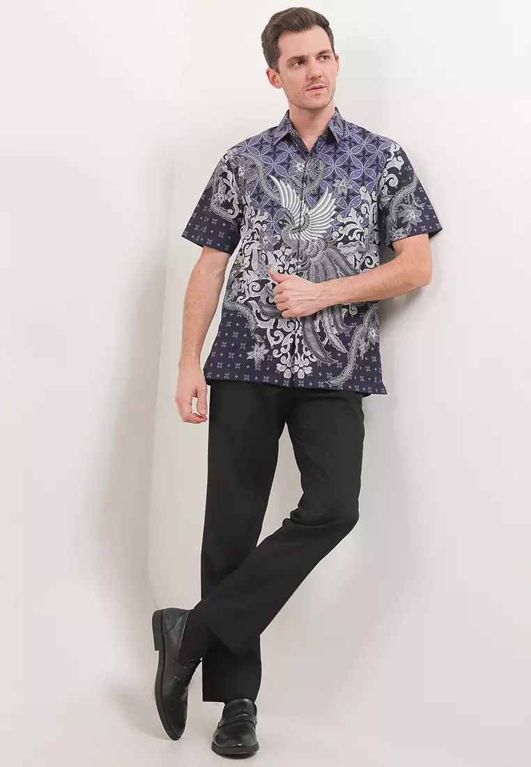 Hem Lengan Pendek Pria Keylo Grey Kemeja Lengan Pendek