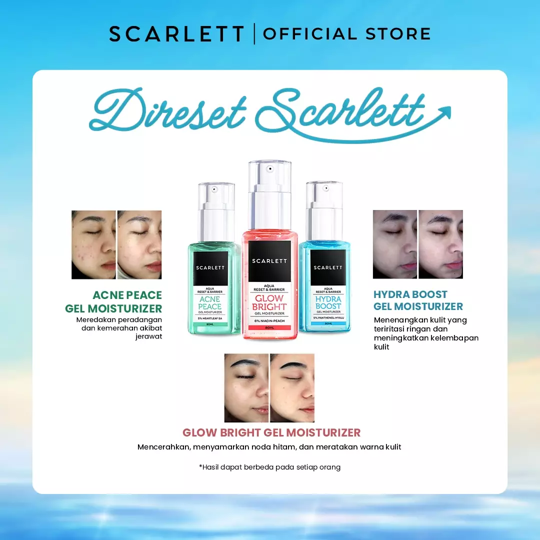 Scarlett Whitening Aqua Reset & Barrier Hydra Boost Gel Moisturizer 5% Panthenol-Hyalu