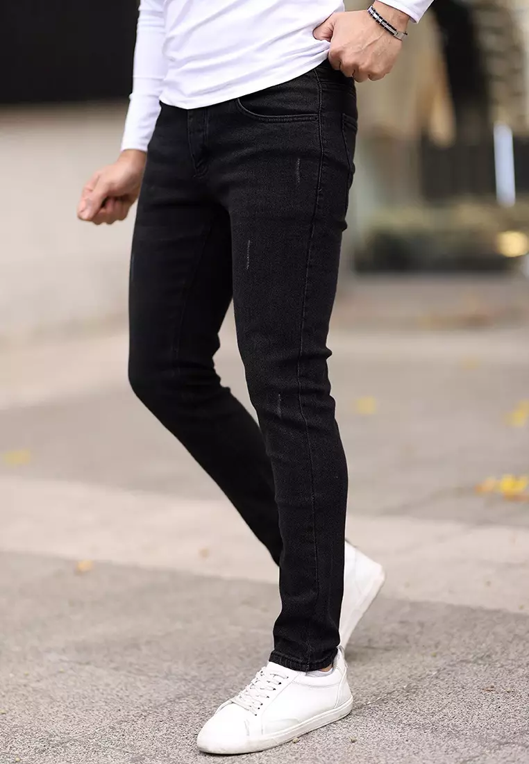 Black Skinny Fit Stretch Fabric Jeans Trousers TMNAW25JE00013
