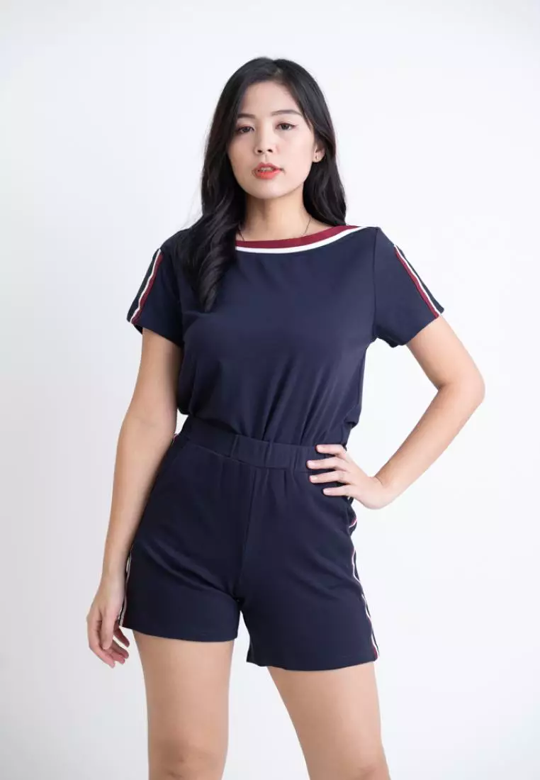 COTTON SPORTY SET WITH STRIPE FINISHING