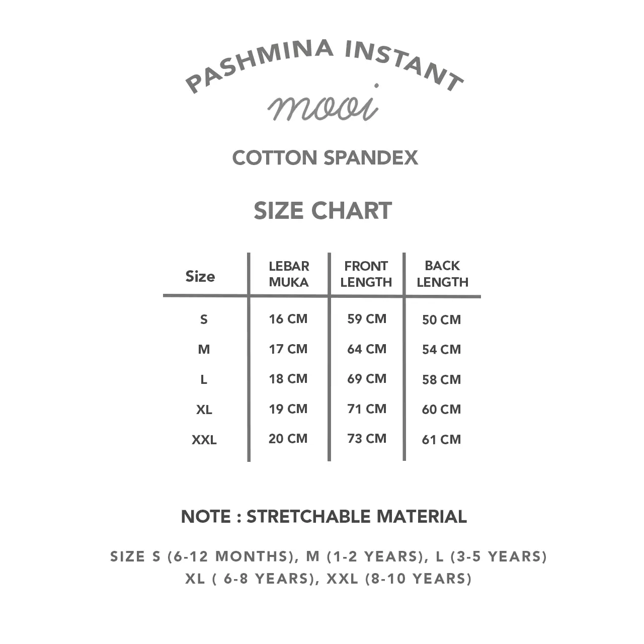 Mooi Pashmina Instan Anak Hijab Anak V1 - White