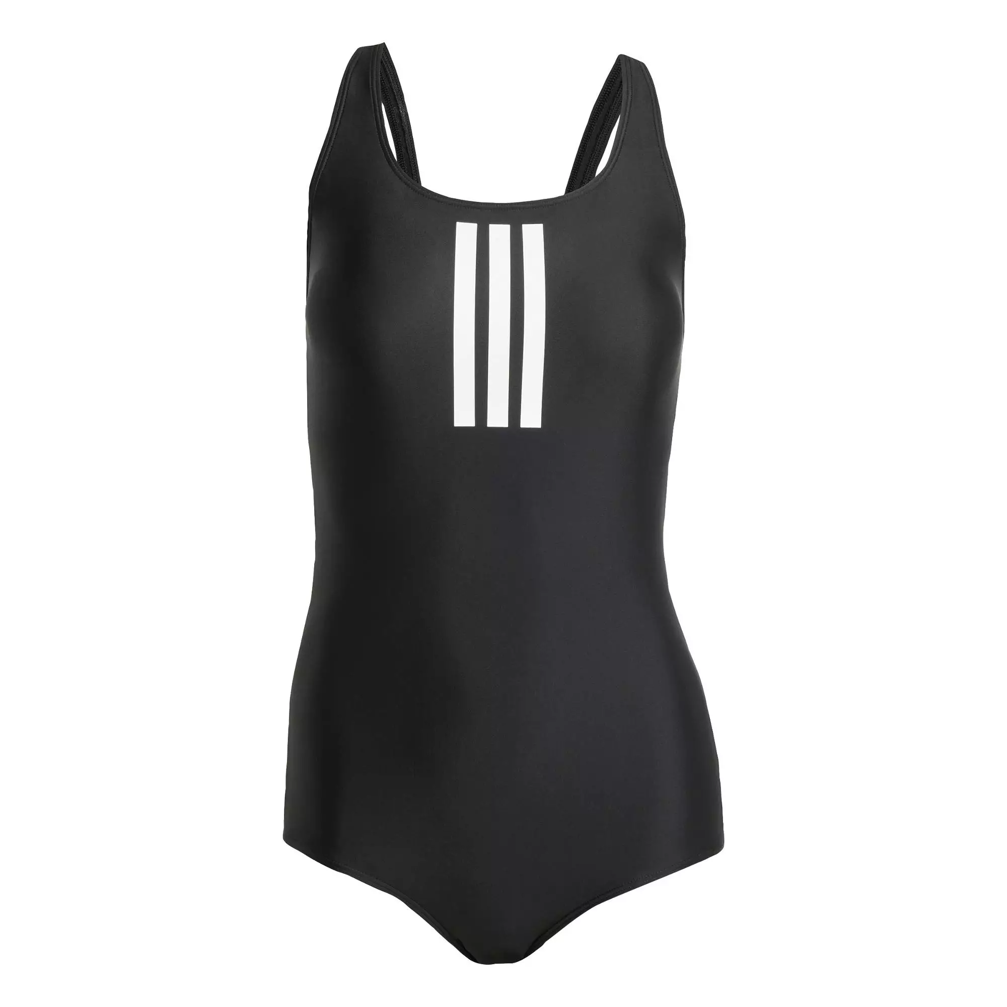 Swimming Padded 3-Stripes Closed-Back Swimsuit Women Black JE4384