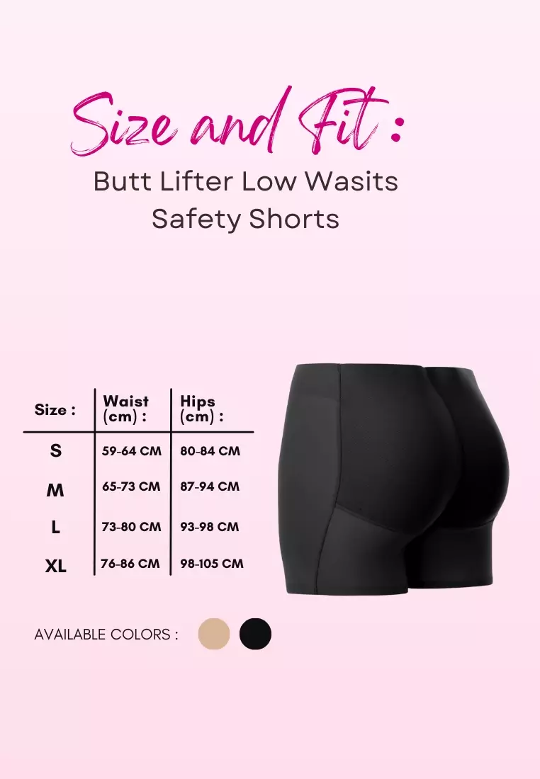 2 Pack Kleo Butt Lifter Safety Shorts Panties Seamless Padded Underwear Hip Pads Enhancer Panty in Black