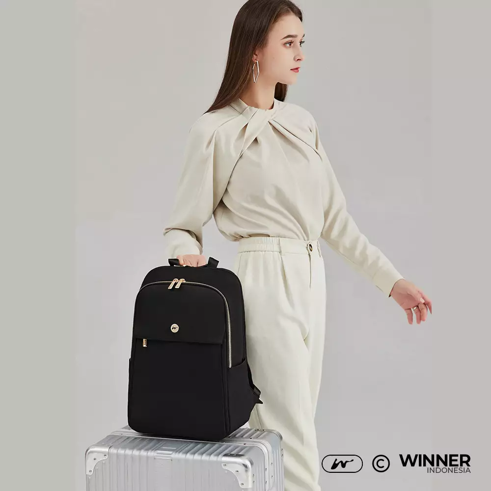 WINNER Tas Ransel Laptop 13,3 inch Oxford Anti-Air Backpack Korean Style (T14-047-9837) - Warna Hitam 13,3 inch