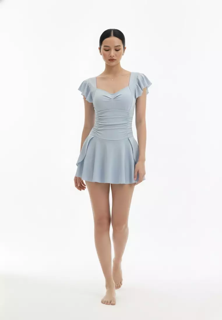 Taurus One-Piece Swimdress with Ruffles – Padded Wire-Free Women Swimwear