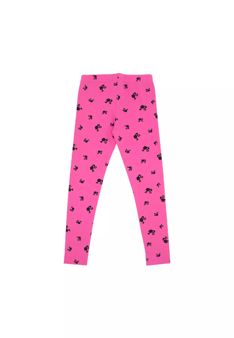 Girls Licensed Basic Leggings All-Over Print Silhouette Fuchsia