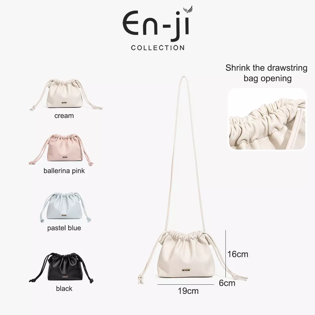 En-ji Solwa Slingbag Wanita Warna Cream