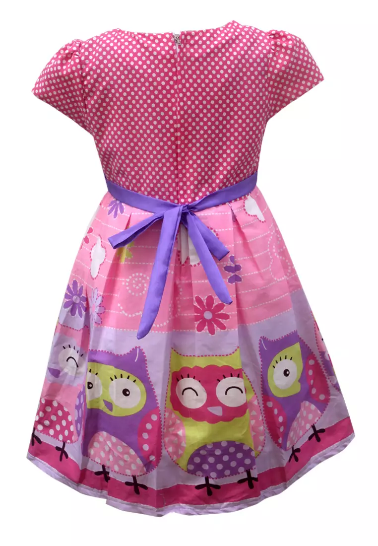 Two Mix Baju Anak Perempuan Fashion Korea - Dress Anak Motif Burung Usia 1-12 Thn 4106