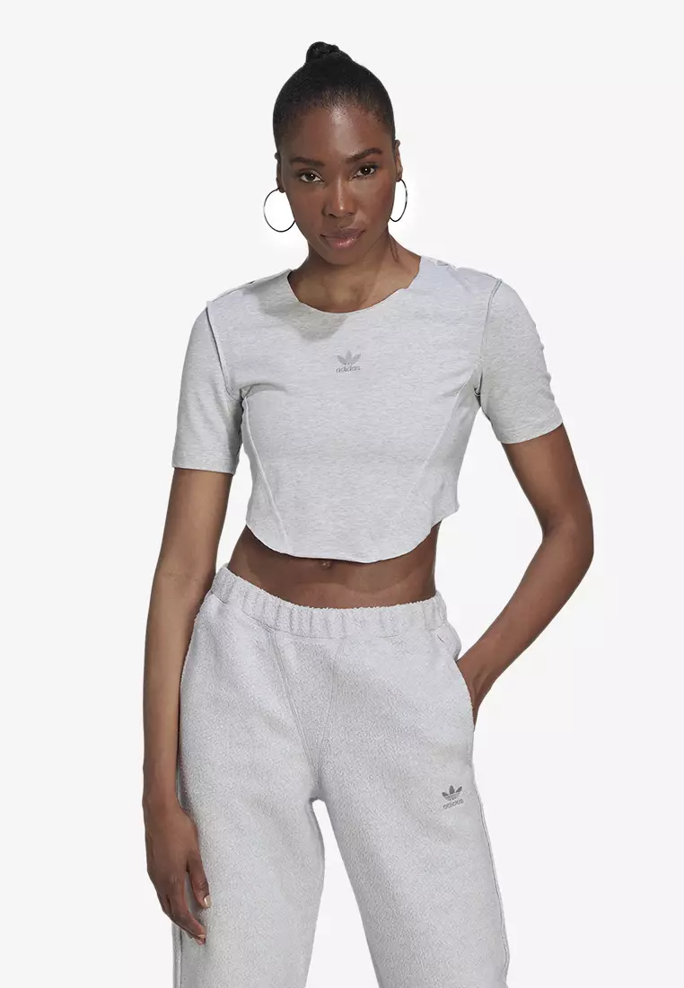 Adidas logo crop on sale top