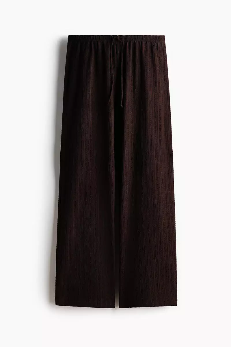 Textured jersey drawstring trousers