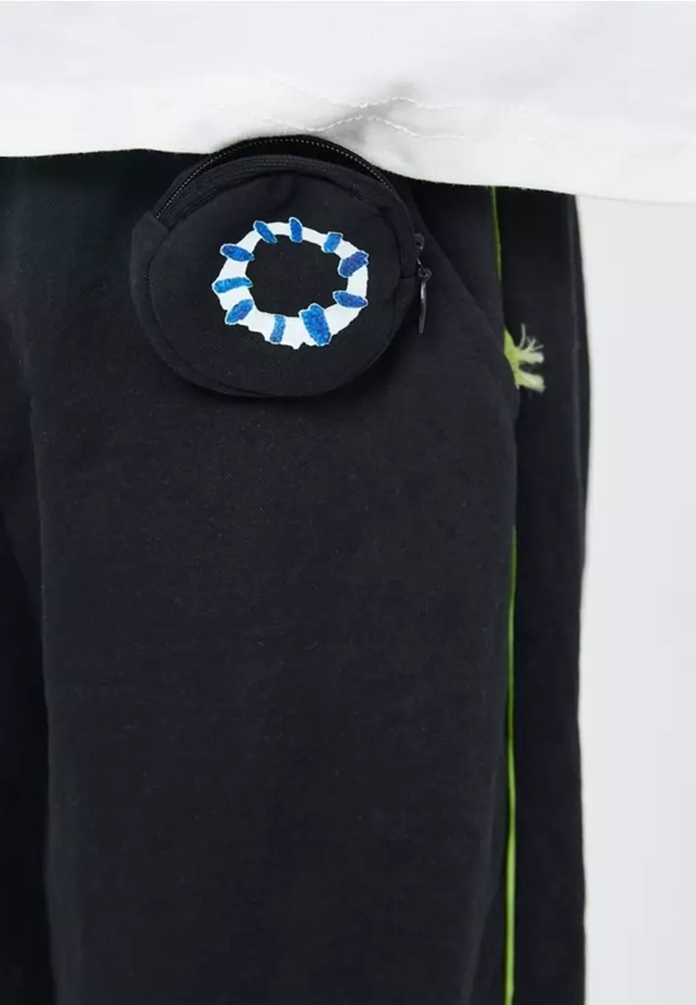 马拉丁男针织长裤黑色夏季裤