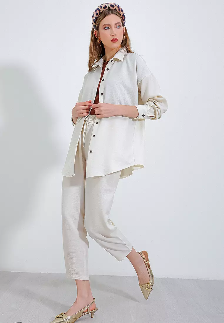 Oversized Linen Shirt & Pants Set