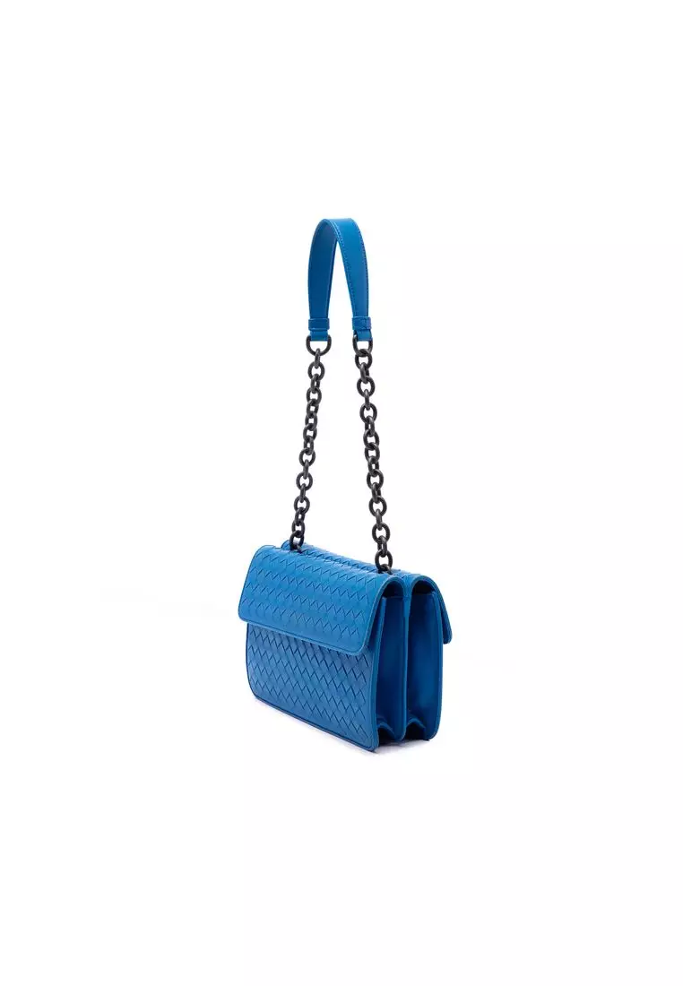 Pre-Loved Bottega Veneta Nappa Intrecciato Double Sided Flap Shoulder Bag