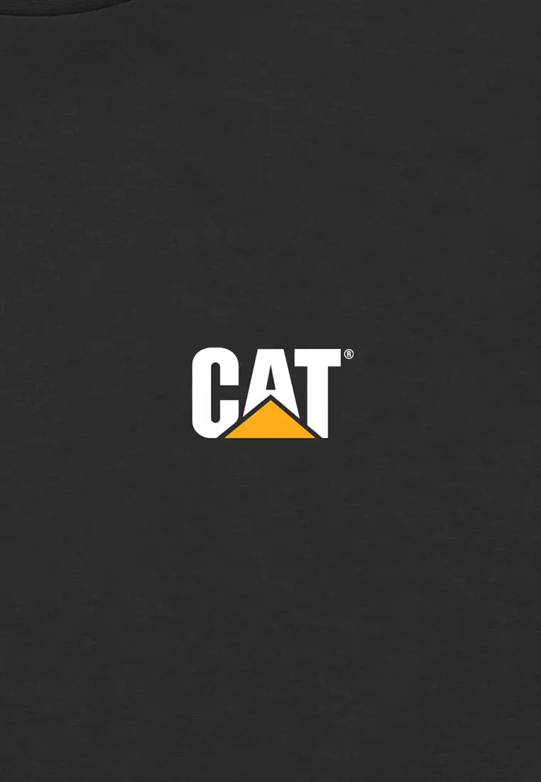 Men's CAT Small Logo Tee - Pitch Black Trademark (4010791-12742) | Apparels