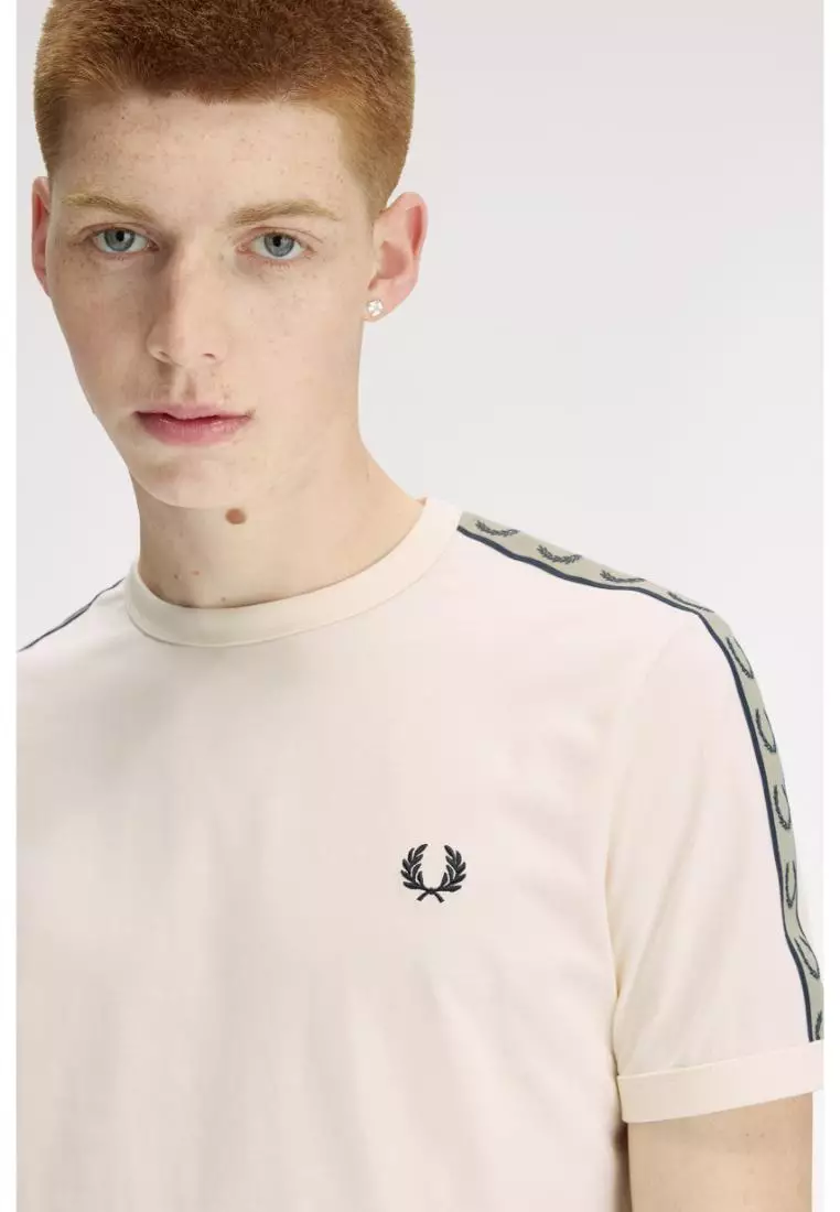 Fred Perry M4613 Contrast Tape Ringer T-Shirt (Ecru / Navy)