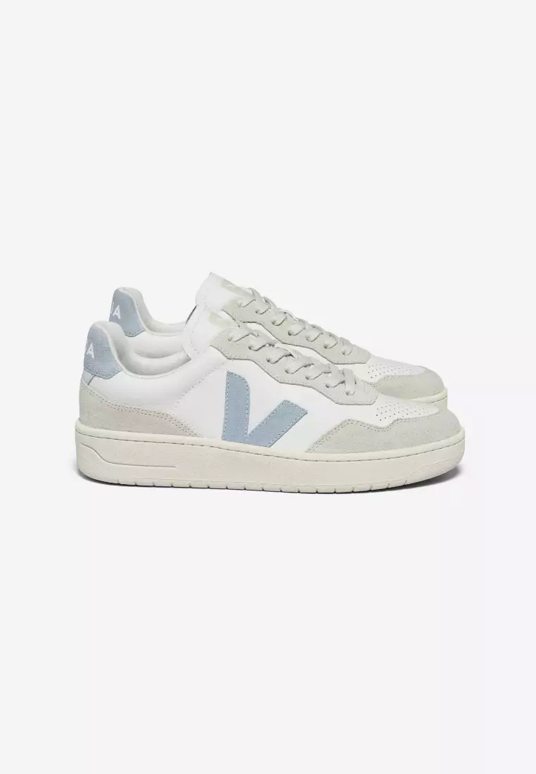 Discount on Veja  shoes - SKU: V-90 Leather White Steel Sneakers