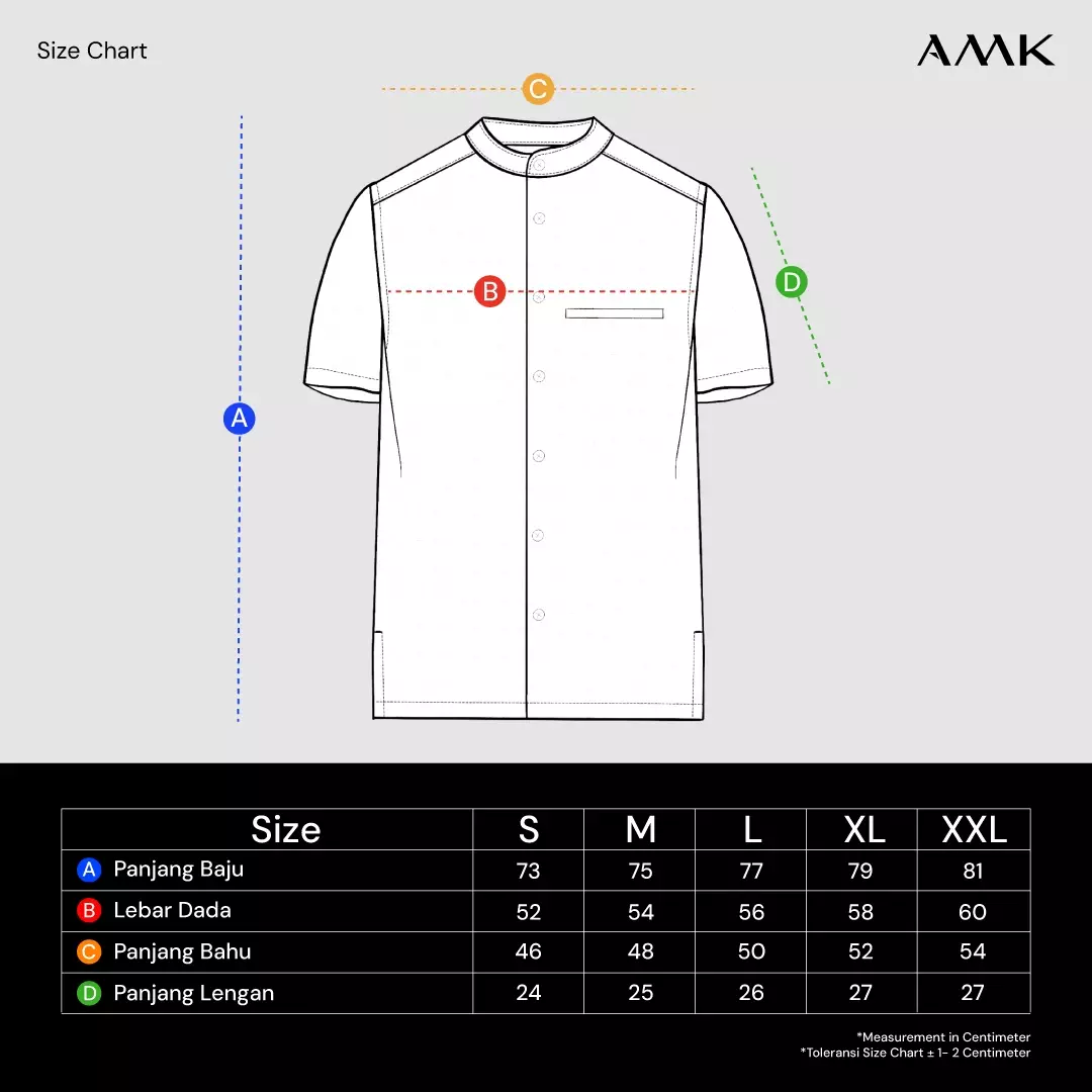 AMK Kemeja Koko Pria Lengan Pendek KK BB Haddar Ss Black