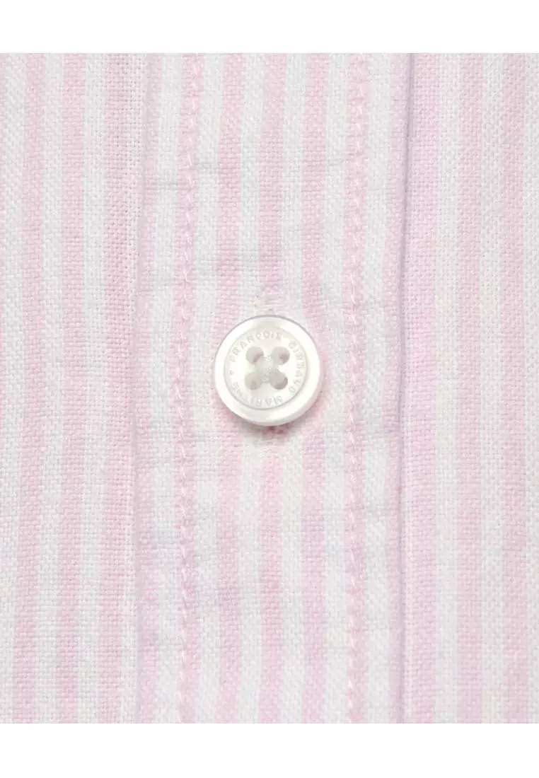 MARITHÉ Embroidery Oxford Shirt Stripe Pink