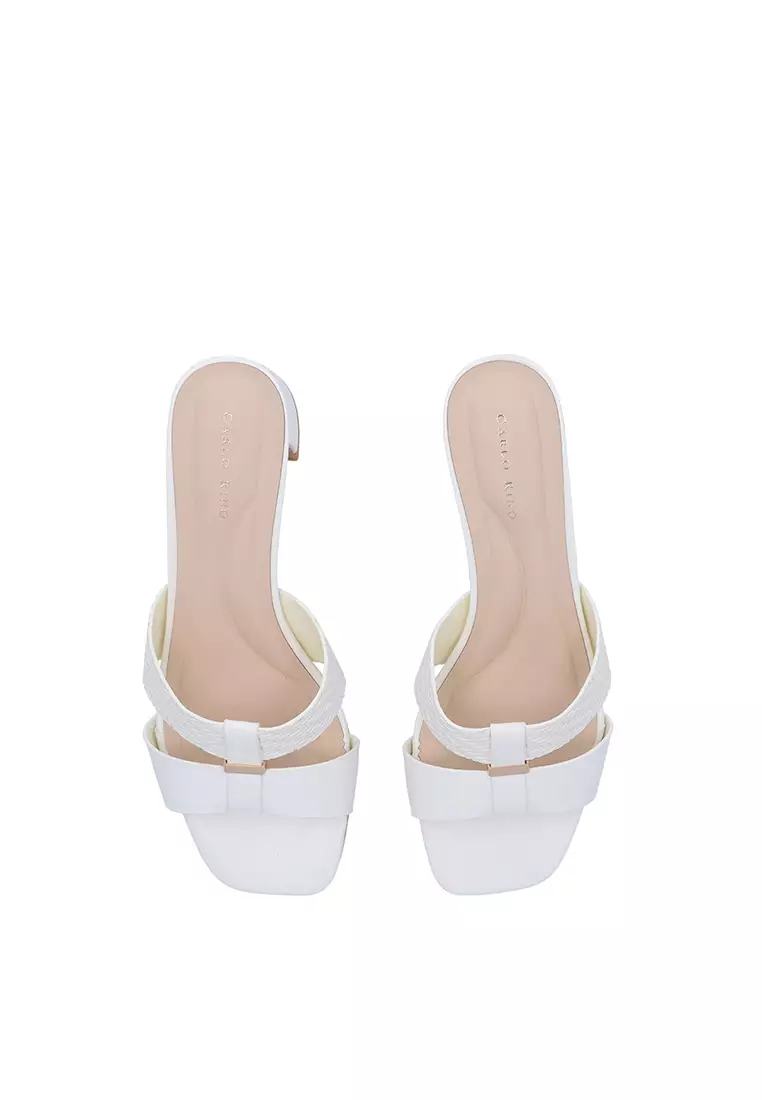 White Noelle Block Heel Sandals