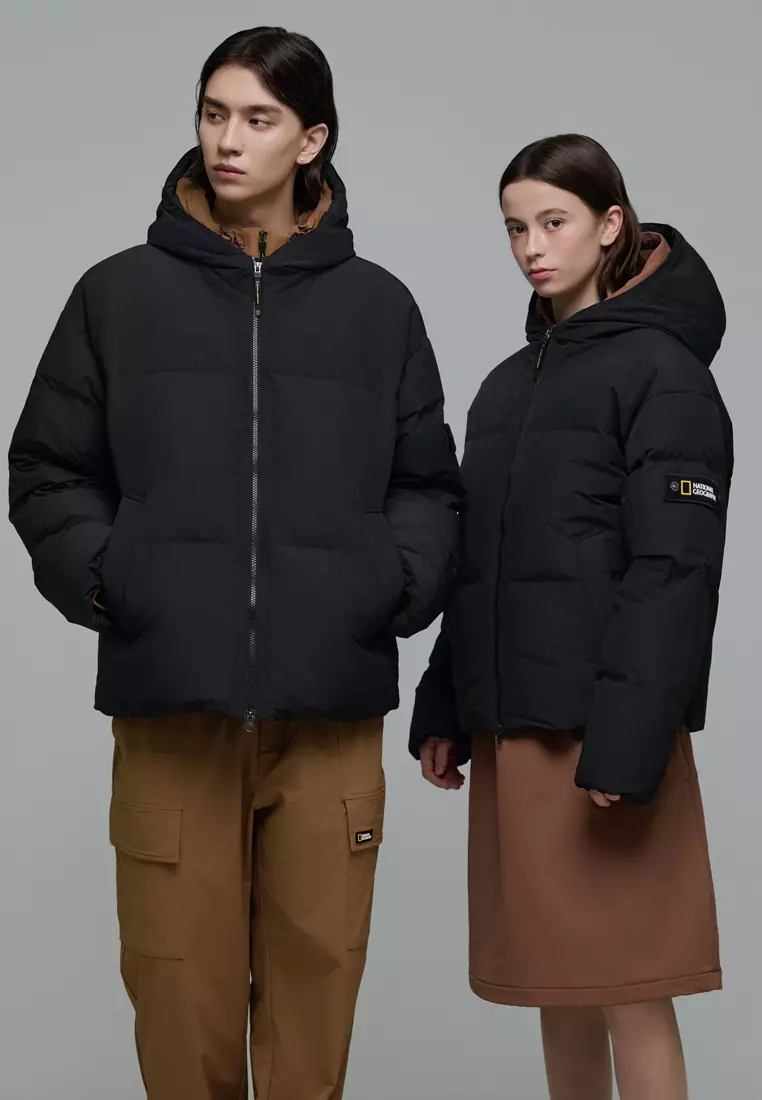 男女同款HERON連帽羽絨外套