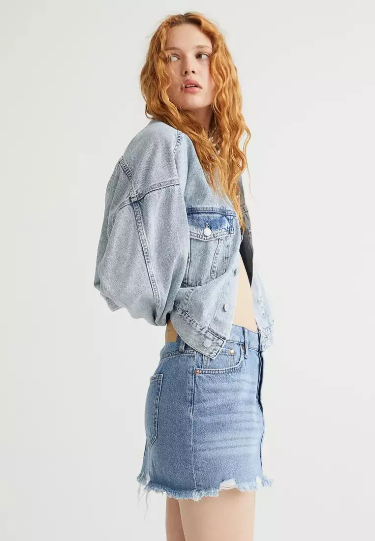 Free people bedford cheap cotton cropped denim jacket