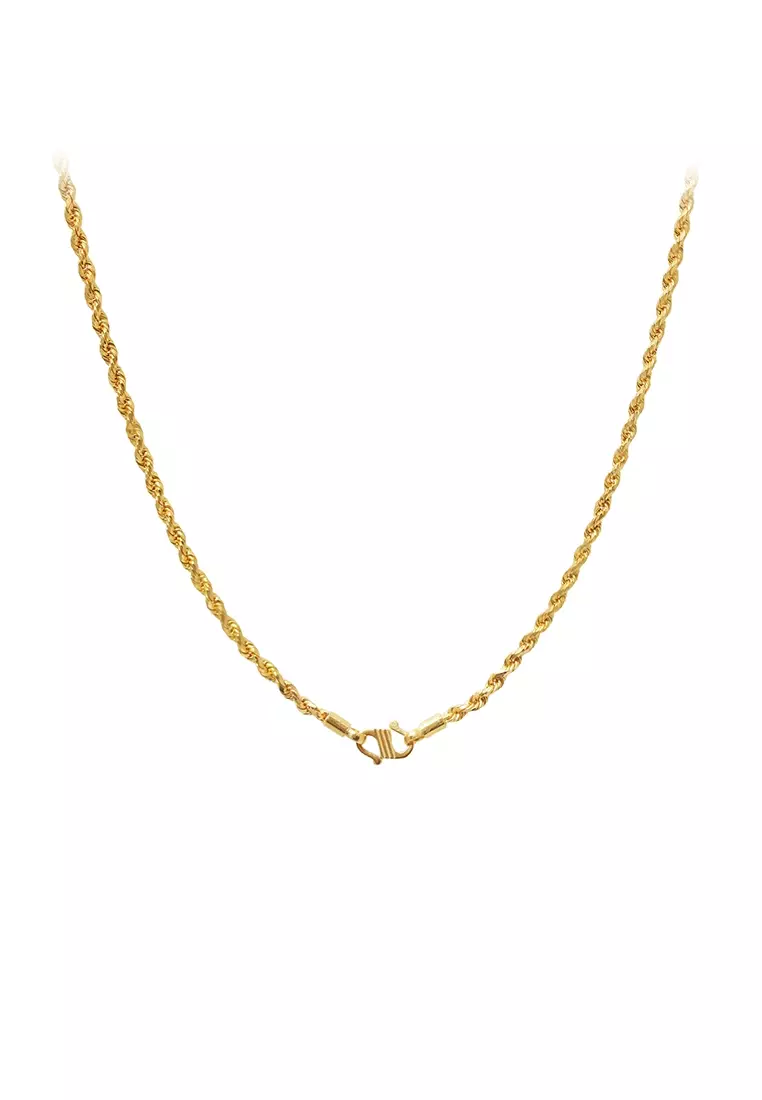 TOMEI Men's Twisted Singapore Chain, Yellow Gold 916