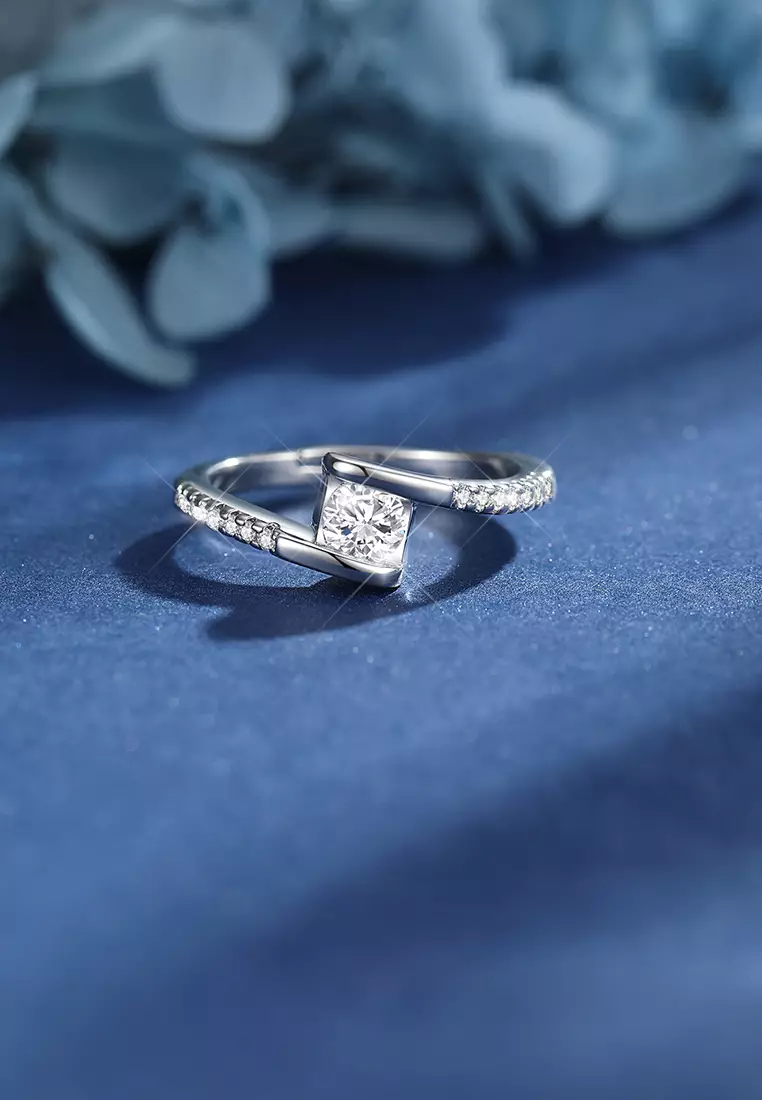 Cincin Couple Perak Kawin Couple Nikah Hadiah Pernikahan Adjustable Tunangan Cincin Titanium Berlian Kotak Hadiah