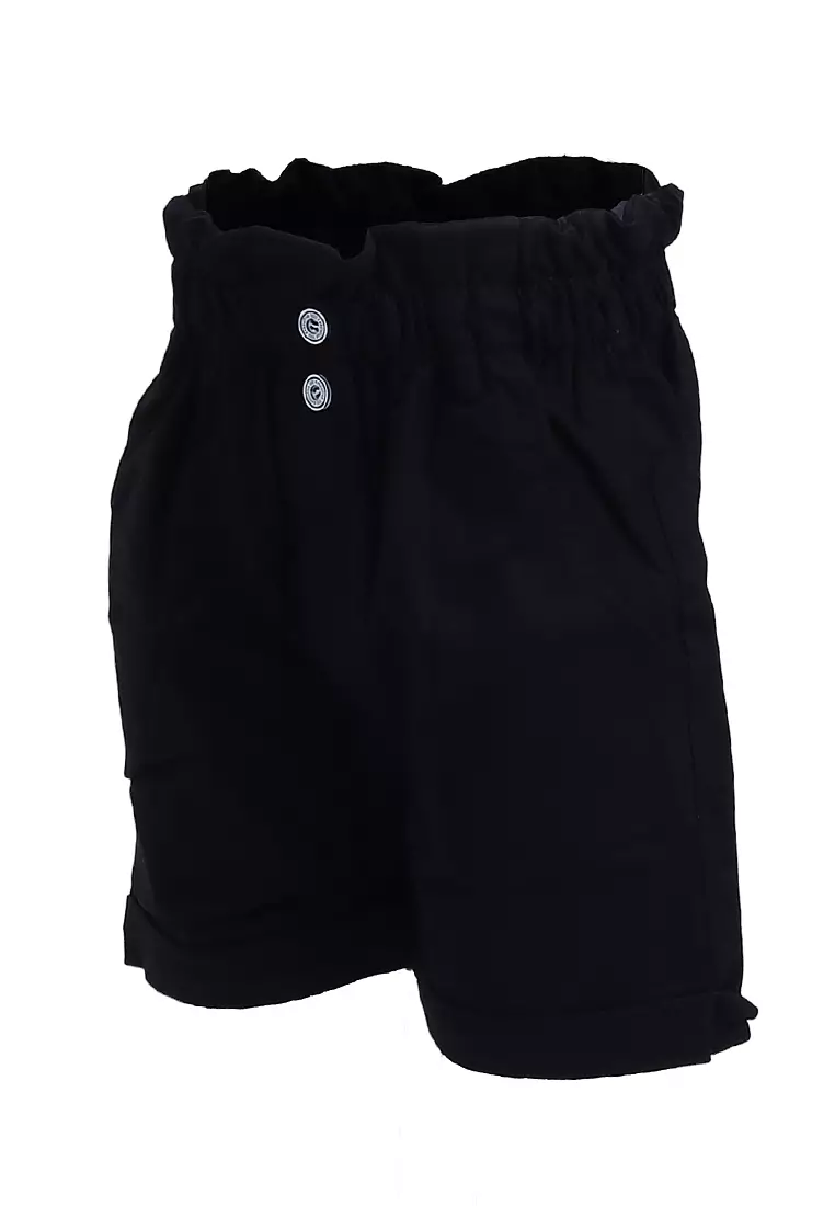 Milly Celana Pendek Anak Perempuan Short Chinos Motif Polos Pinggang Karet Material Cotton Twill ORIGINAL - Black