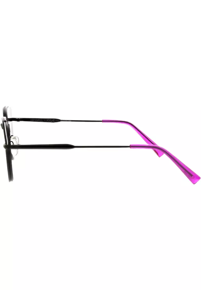 Kendall + Kylie Satin Black Teardrop Cat Eye Aria Sunglasses