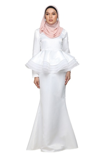 Diore peplum kurung from ARCO in White