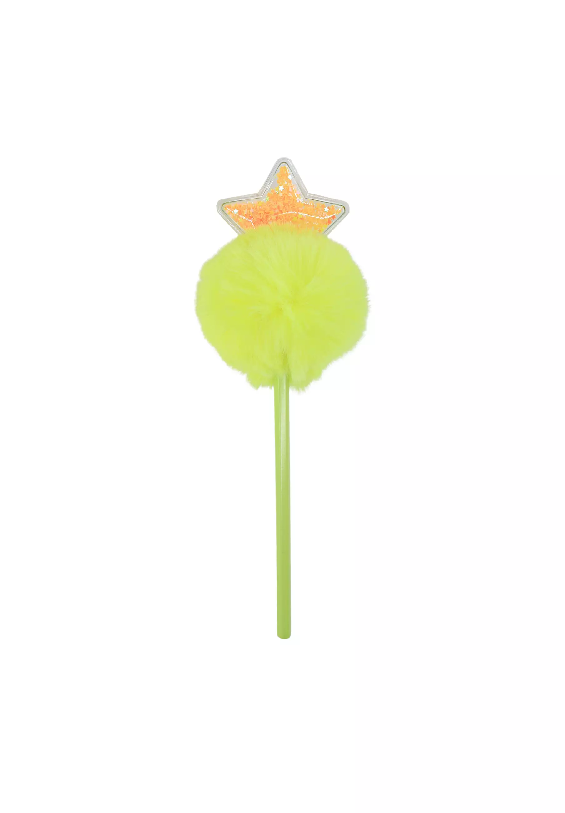 Star Topper Pom-Pom Happy Pencil Yellow