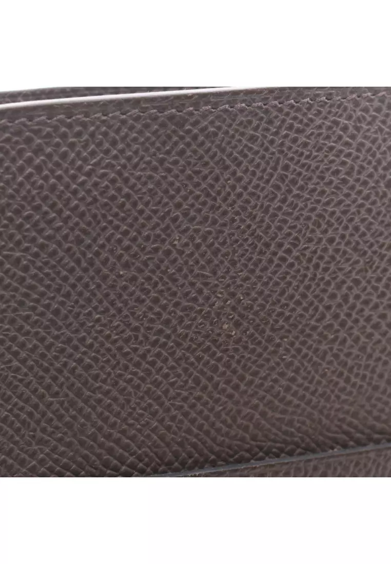 Pre-Loved Hermès way chocolate Sesame mauve pail phone case smartphone case iphone case Veau epsom Dark brown light brown Light purple silver hardware W engraved