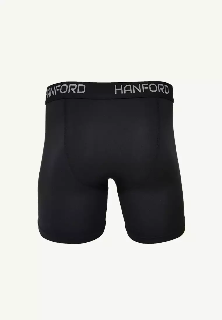 Athletic Men Quick Dry Compression Boxer Shorts Flex01 - Black (Single Pack)